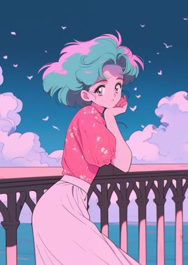 Retro Anime Girl Bridge