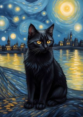 Starry Night Cat