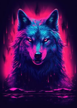 Synthwave Wolf