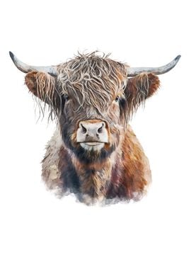 Highland Cow Watercolor