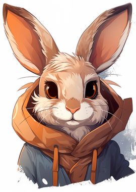 Rabbit with hoodie