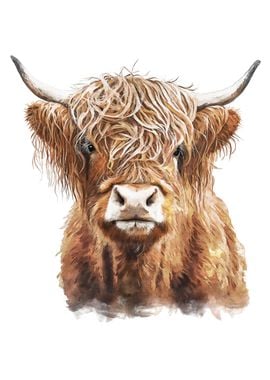 Highland Cow Watercolor