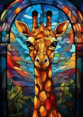 Giraffe Stained Glass 