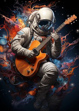 Astronaut Playing Guitar