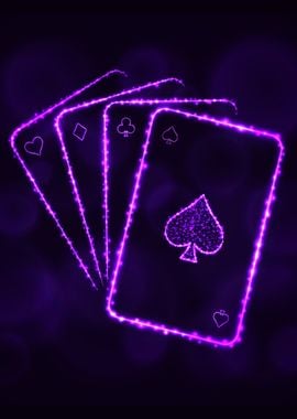 Poker Card Neon Casino