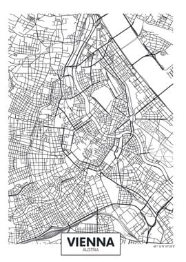 minimalistic vienna map 