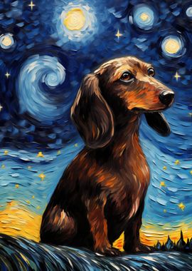 Dachshund Van Gogh