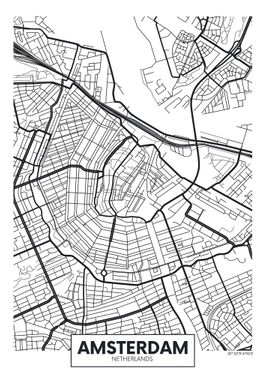 minimalistic amsterdam map