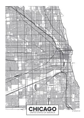 minimalistic chicago map