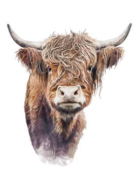 Highland Cow Watercolor