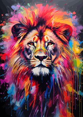 Lion Painting Poster