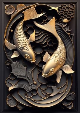 Golden King Koi Fish