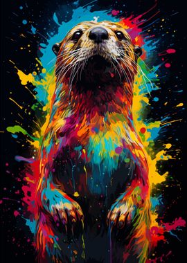 Otter Painting Poster