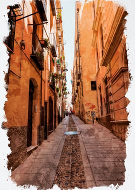 Alleys of Cagliari Italy