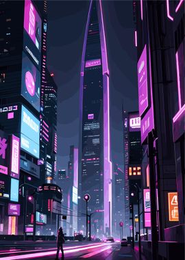 Modern Cityscape Neon