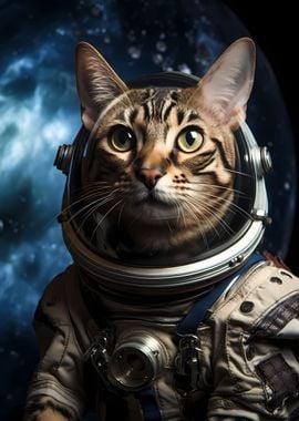 Astronaut Cat Animal Space