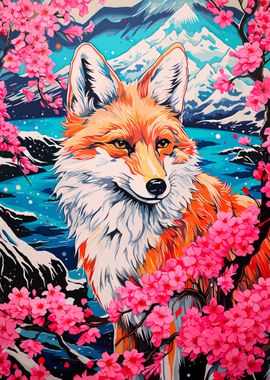 Fox Cherry Blossoms Animal