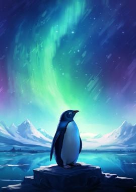 Penguin Polar Lights