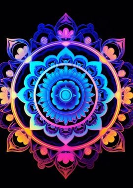 Colorful Neon Mandala