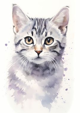 Watercolor Shorthair Cat