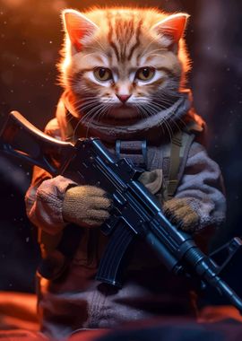 Cat with Gun