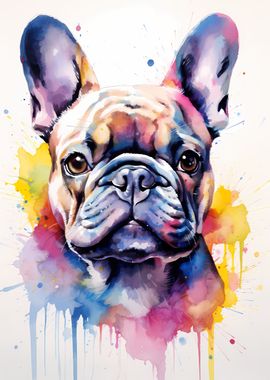 Watercolor French Bulldog