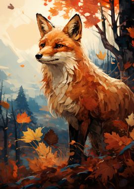  painting of a fox