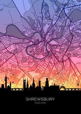 Shrewsbury Skyline Map