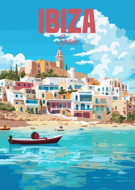 Ibiza Spain Travel Poster