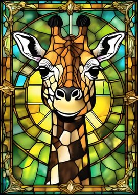 Giraffe Stained Glass Art