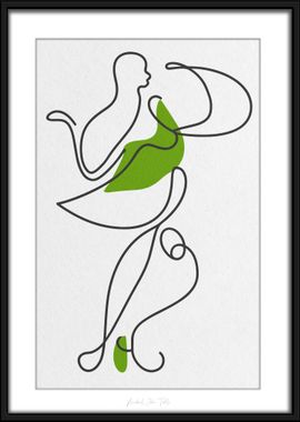 Abstract Line Art AdamEve