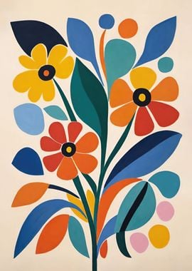 Colorful Retro Flowers