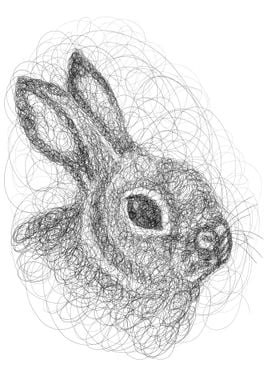 Scribble art rabbit Easter