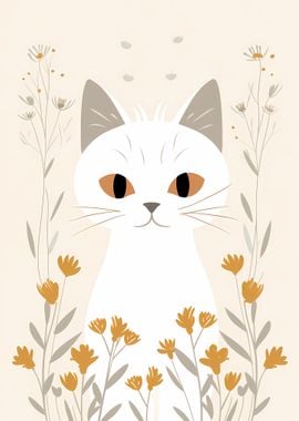 Cat Flowers Minimal