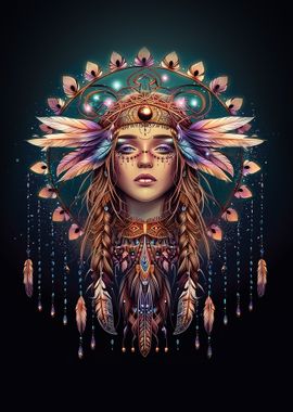 Woman with Dream Catcher