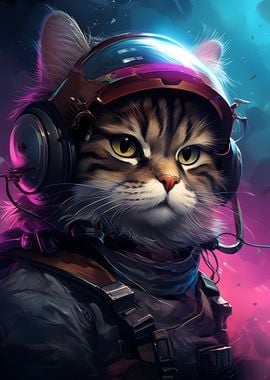 Cyberpunk Cat Headphones