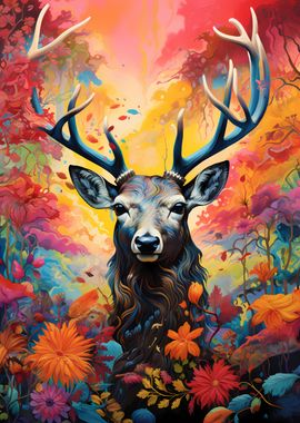 Colorful Wildlife Deer