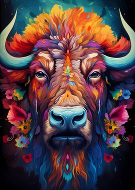 Colorful Wildlife Buffalo