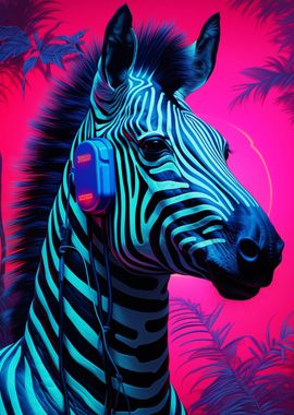 Synthwave Zebra