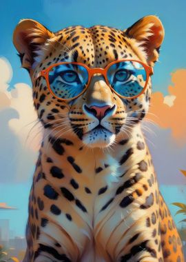 Leopard in sunglasses