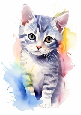 Watercolor Cat Shorthair