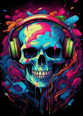 Skeleton With Headphones