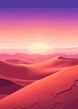 Lofi Sand Dunes Pixel Art