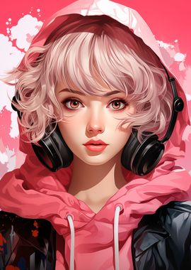 pink anime girl