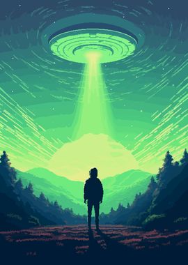 UFO Lofi Pixel Art