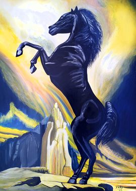 Black Horse Standing