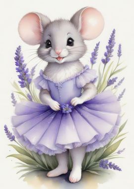 Cute ballerina mouse