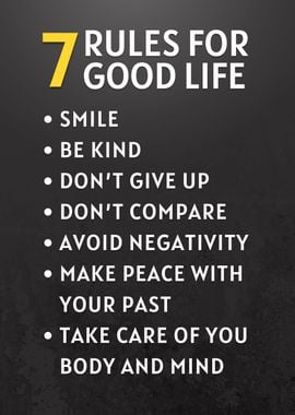 RULES FOR GOOD LIFE