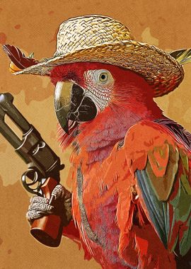 Parrot and gun old