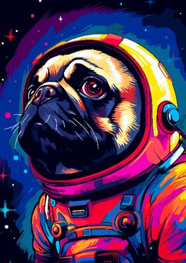 Pug Spaceman Pixel Art